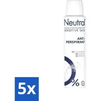 Neutral Neutre - Déodorant spray - Anti-transpirant - Peau sensible - 0% Colorant, Parfum & Alcool - 150 ml - Pack avantage - 5 pièces