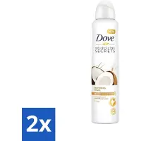 Dove - Déodorant - Noix de coco & Fleur de jasmin - Tropical et traitant - 250 ml - Pack avantage - 2 pièces