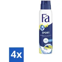 Fa Pflege Fa - Déodorant spray - Sport - Citron - Anti-taches - 48h de protection - 150 ml - Pack avantage - 4 pièces