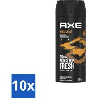 Axe - Déodorant corps en spray - 48hrs Non Stop Fresh - Wild Spice - Épices sauvages & bois de cèdre - 150 ml - Pack avantage - 10 pièces