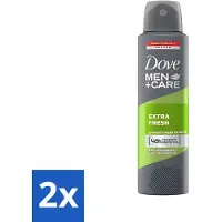 Dove - Déodorant - Extra Fresh pour hommes - Parfum frais et protection - 150 ml - Pack avantage - 2 pièces