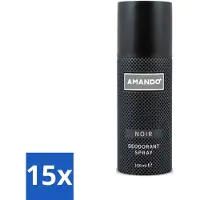 Amando - Noir - Déodorant - Spray - 150 ml - paquet économique - 15 pièces