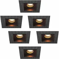 LEDVION lot de 6 spot encastrable LED carre noir 3W blanc chaud
