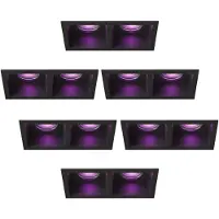 LEDVION lot de 6 spot encastrable LED carre noir 4.9W