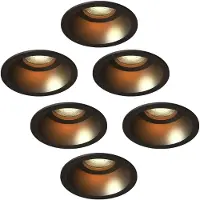 LEDVION lot de 6 spot encastrable LED rond noir blanc chaud douille GU10