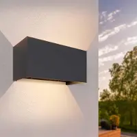 LEDVION applique murale LED noir 9,5W IP54 Up Down