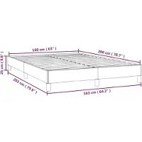 vidaXL -Cadre de lit-tissu-gris foncé-160x200-cm