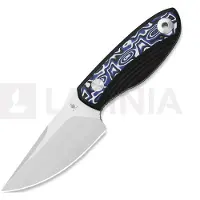 Kizer Cutlery Couteau Finch AEB-L, Black G-10 & Blue/White Vortex Micarta, Satin