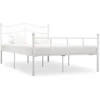 vidaXL Cadre de lit sans matelas et tête de lit blanc métal 160x200 cm