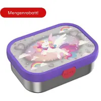 Mepal Boîte à sandwich Campus en acier inoxydable avec fourchette, Lunch box, Violet