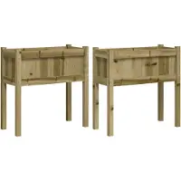 vidaXL Jardinières 2 pcs avec pieds bois de pin imprégné