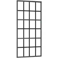 Shumee Porte coulissante ESG verre et aluminium 90x205 cm noir