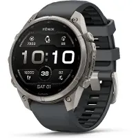Garmin Montre connectée Fenix 9 Pro 47 mm Titanium avec bracelet en silicone Graphite Black