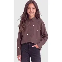 ONLY GIRLS Chemisier 'KOGNew' marron / blanc