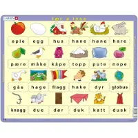 Larsen Puzzle Puzzle Cadre - Lær å lese (små bokstaver) (en Norvégien) - 10 à 25 pièces