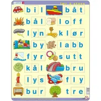 Larsen Puzzle Puzzle Cadre - Lær å lese (små bokstaver) (en Norvégien) - 10 à 25 pièces
