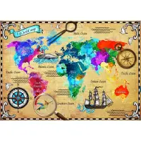 Bluebird Puzzle Puzzle Colorful World Map - 2000 pièces