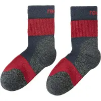 Reima Chaussettes 'Patikka' gris basalte / gris foncé / rouge