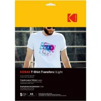 Kodak Pack de 5 feuilles T-shirt Light pour imprimante jet d'encre