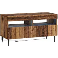 vidaXL Meuble TV LED en bois vieilli, fabriqué à partir de panneaux de particules