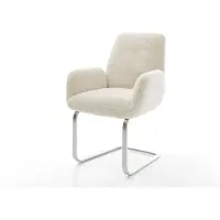 DELIFE Cantilever Zoa-Flex peluche crème-blanc pied cantilever plat acier inoxydable resorts ensachés