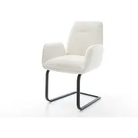 DELIFE Cantilever Zoa-Flex bouclé doux beige pied cantilever plat noir resorts ensachés