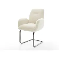 DELIFE Cantilever Zoa-Flex tissu teddy beige pied cantilever plat grafiete resorts ensachés