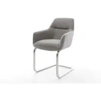 DELIFE Cantilever Pejo-Flex tissu structuré doux gris pied cantilever plat acier inoxydable resorts ensachés