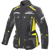 Büse Highland 2 blouson textile moto pour femme, noir/gris/jaune, 46
