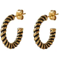 Purelei Boucles d'oreilles 'Twirl' or / noir