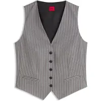 HUGO Gilet à rayures tennis avec devant boutonné