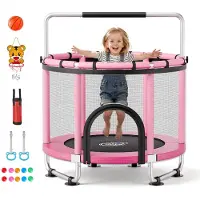 Vevor Trampoline pour Enfants 142 cm Mini-trampoline Charge 60 kg Rose