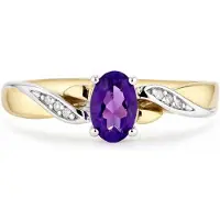 Diamant L'Eternel Bague 'Ring, mit Amethyst, 375 Gelbgold' or
