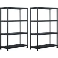 vidaXL Étagères de rangement 2 pcs Noir 220 kg 90x40x138 cm Plastique