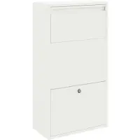 vidaXL Boîte de dépôt de colis avec porte Blanc 44 x 22 x 82 cm Acier