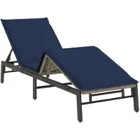 vidaXL Chaise longue avec support Gris Poly rotin