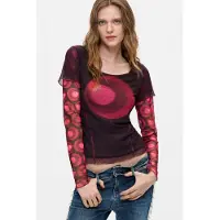 Desigual T-shirt rouge / bordeaux