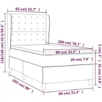 vidaXL Lit boxspring avec matelas Gris 80x200 cm similicuir