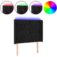 vidaXL Tête de lit LED noir 93x16x118/128 cm velours