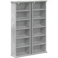 vidaXL Étagère CD, lot de 2, gris béton, 60 x 17 x 92 cm, matériau de bois