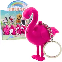 Leantoys Flamingo Rucksack Schlüsselanhänger LED Sounds Pink, Pink