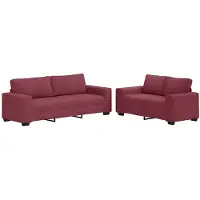 vidaXL Ensemble de canapés 2 pièces avec coussins vin rouge Tissu