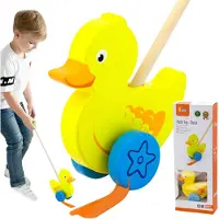 Vigatoys Jouet à pousser Viga 50961 - canard sur bâton en bois