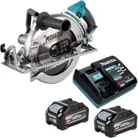 Makita Scie circulaire sans fil RS 002 GU201, 40 V max., diamètre de la lame 260 mm, moteur sans balais, incluant 2 batteries 4,0 Ah et un chargeur