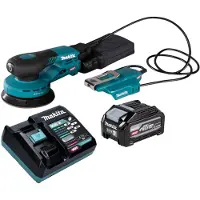 Makita BO 003 CGU101 : Ponceuse excentrique sans fil, 40 V max., diamètre 125 mm, excentrique de 3,0 mm, moteur sans balais, incluant 1 batterie 4,0 Ah et 1 chargeur