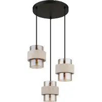 Globo Lampe pendante à 3 lampes Daren noir avec marbre