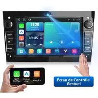 Hexinex Système audio pour voiture Linux, compatible Plug & Play, pour Opel Astra H, Corsa C/D, Vectra C, Zafira, écran 7 pouces, WiFi, Carplay, Android Auto, Bluetooth, RDS, commandes au volant, USB