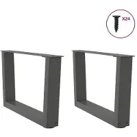 vidaXL Pieds de table basse en V 2 pièces Anthracite 60x(30-31,3) cm Acier