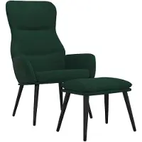 vidaXL Fauteuil relax avec pouf Vert foncé Tissu