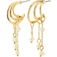 Pilgrim Boucles d'oreilles 'Lunith' or / blanc perle